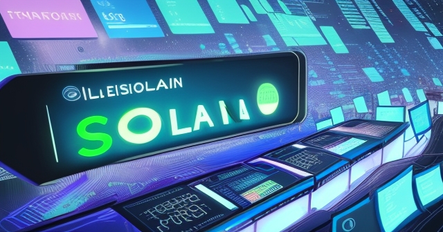 一個展示 Solana 區塊鏈技術的圖示