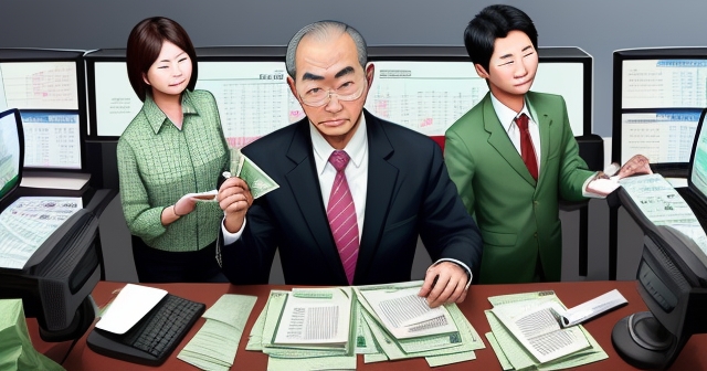 銀行櫃台人員協助進行貨幣兌換