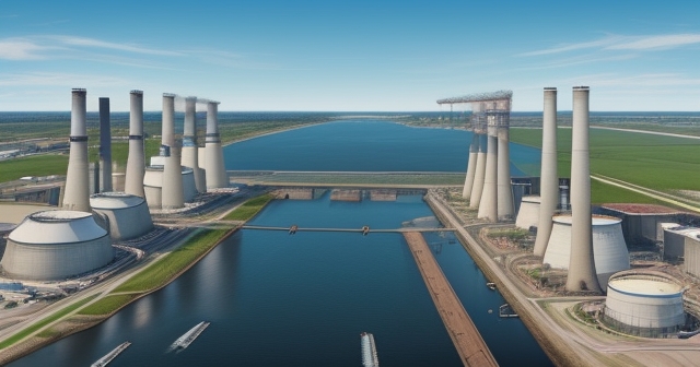 核能發電廠與可再生能源的插圖