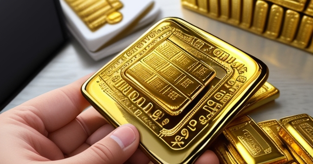 一間銀行金庫裡堆疊的黃金條