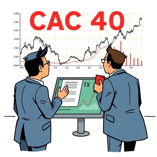 投資者分析 CAC 40 數據的卡通圖像