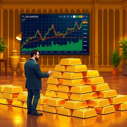 金條在奢華環境中整齊堆疊