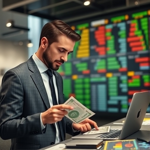 一位小企業主正在分析貨幣匯率