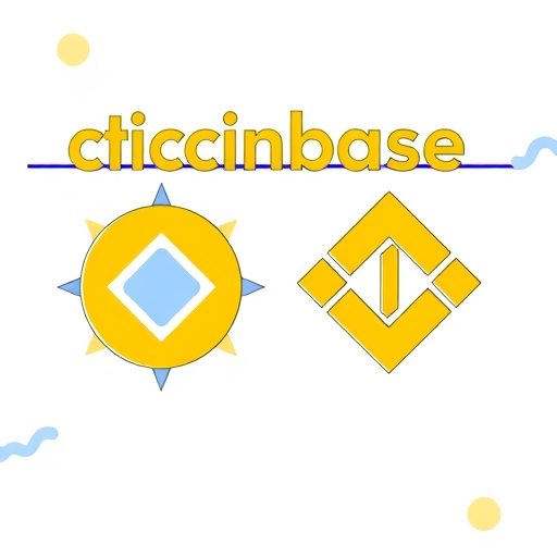幣安與 Coinbase 標誌的插圖，象徵加密貨幣交易平台