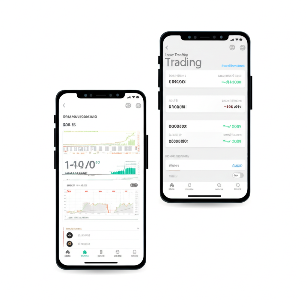 直覺化的交易 App 介面示意圖