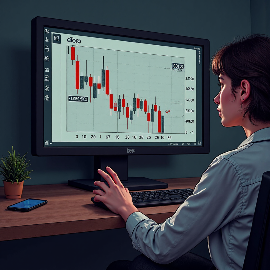 eToro 用戶交易損失與風險警示圖示